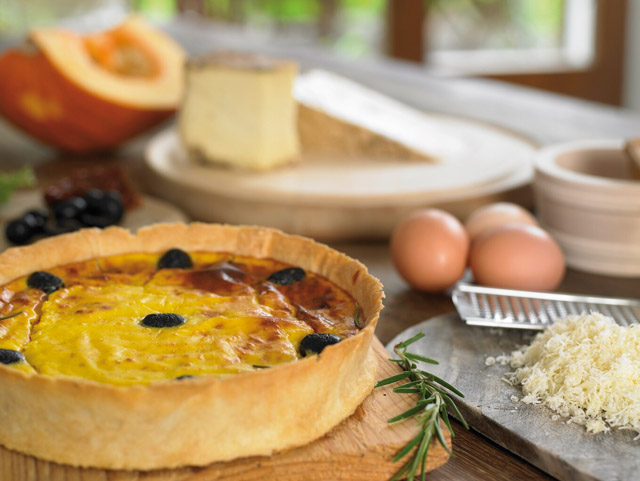 Quiche alla zucca con Le Gruyère DOP e Vacherin Fribourgeois DOP