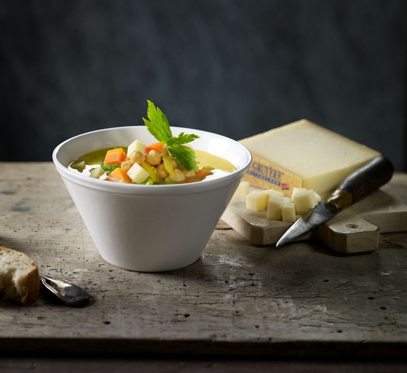 Zuppa di ceci al Gruyère AOP