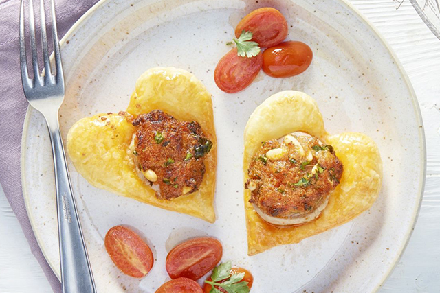 Cuori di filetto in crosta di pomodoro ed Emmentaler DOP